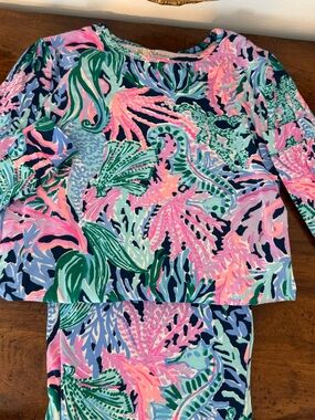 Lilly Pulitzer Sz 14 girl pajamas euc